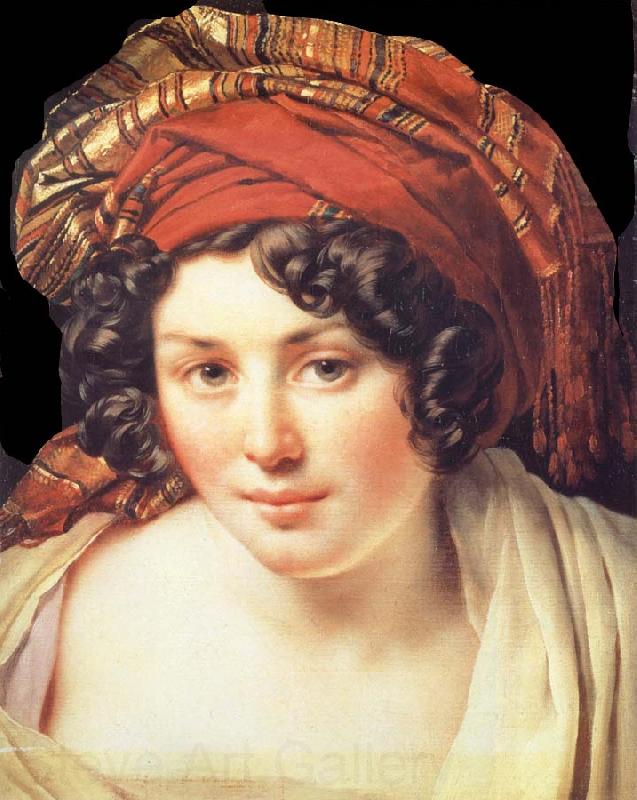 Anne-Louis Girodet-Trioson Head of Young Woman Wearing a Turban Spain oil painting art
